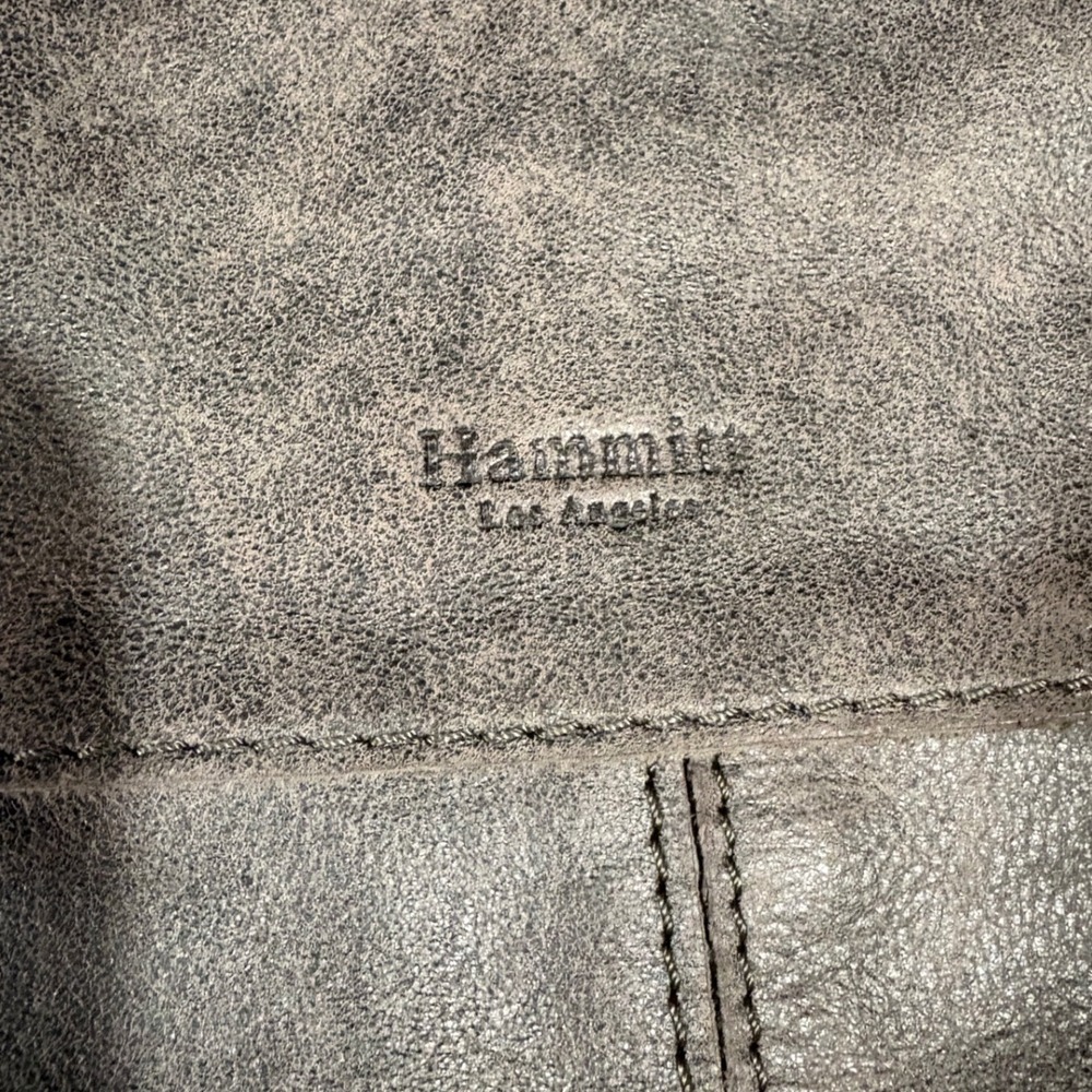 Hammitt Montana Large Reversible Crossbody Leather Bag Pewter/Black Gold Studs - Picture 8 of 9